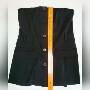 Forever 21 Top Office Siren Tube 5 Button Belt Loop Black Small Women's Classy